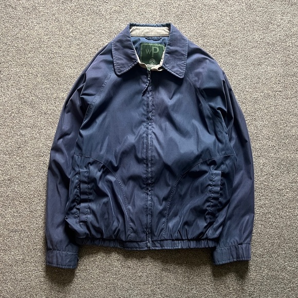 VTG 90s Navy Lightweight Bomber Jacket Men’s L Weatherproof Hipster Streetwear - Picture 1 of 16